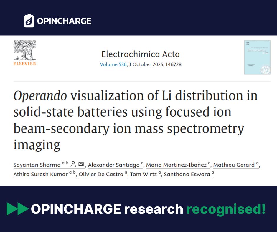 OPINCHARGE research recognised in Electrochimica Acta Editor’s Choice 2025